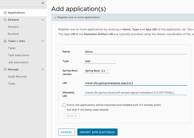Register the  transition sample