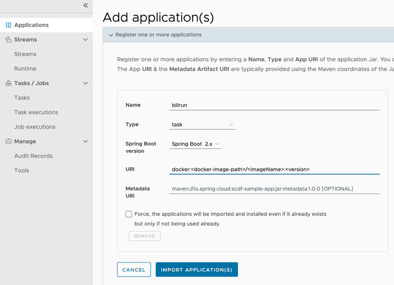 Register the transition sample