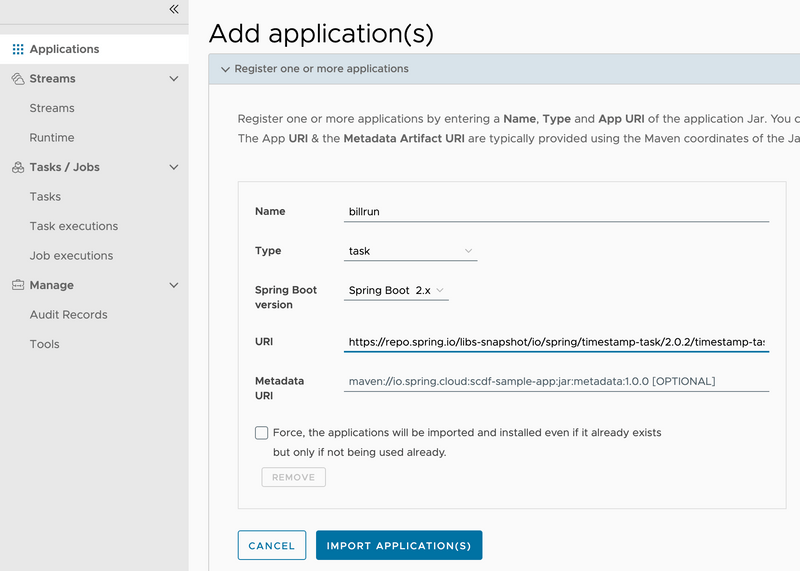 Register the transition sample