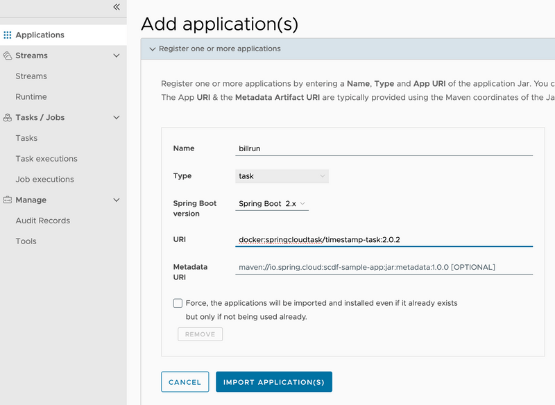 Register the transition sample
